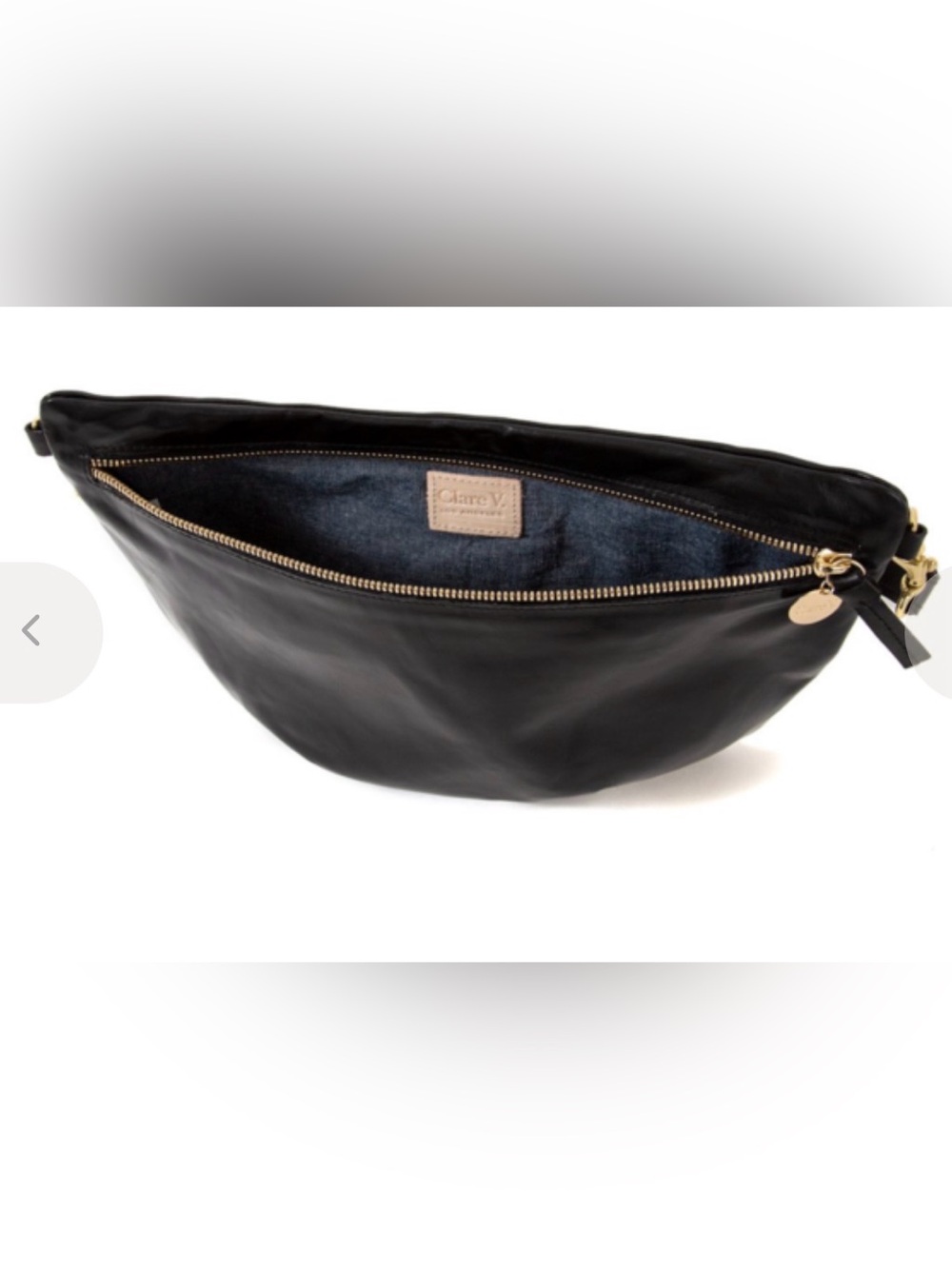 Clare V Grande Fanny Pack in Black Nouveau Leather - Picture 3 of 13